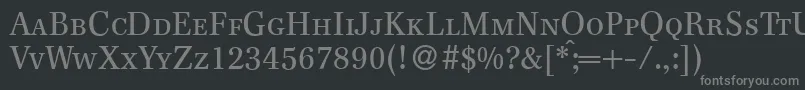 F820RomanSmcRegular Font – Gray Fonts on Black Background