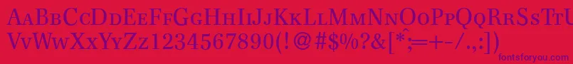 F820RomanSmcRegular Font – Purple Fonts on Red Background