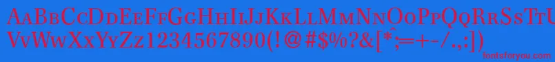 F820RomanSmcRegular Font – Red Fonts on Blue Background
