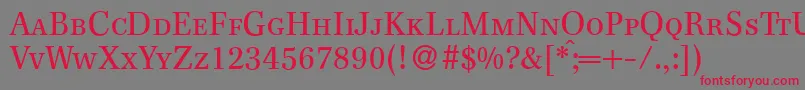 F820RomanSmcRegular Font – Red Fonts on Gray Background