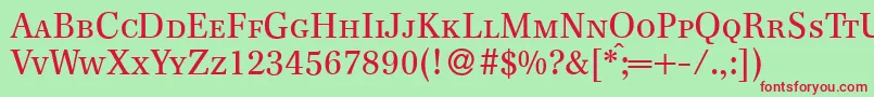 F820RomanSmcRegular Font – Red Fonts on Green Background