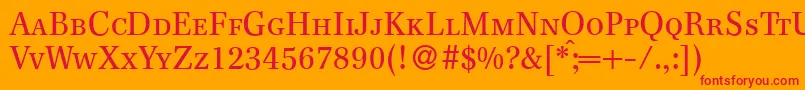 F820RomanSmcRegular Font – Red Fonts on Orange Background