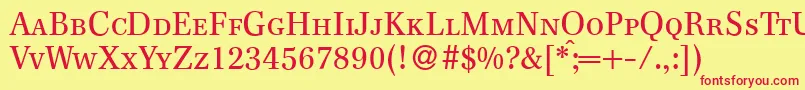F820RomanSmcRegular Font – Red Fonts on Yellow Background