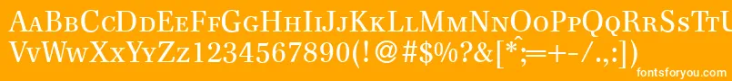 フォントF820RomanSmcRegular – オレンジの背景に白い文字