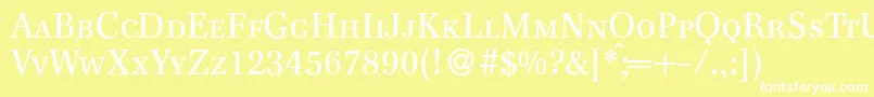 F820RomanSmcRegular Font – White Fonts on Yellow Background