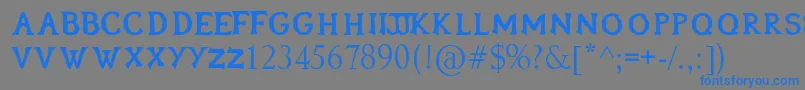 フォントOblivion – 灰色の背景に青い文字