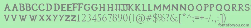 フォントOblivion – 緑の背景に灰色の文字