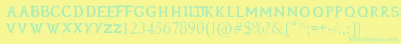 Oblivion Font – Green Fonts on Yellow Background