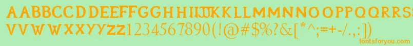 Oblivion Font – Orange Fonts on Green Background