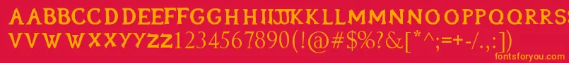 フォントOblivion – 赤い背景にオレンジの文字