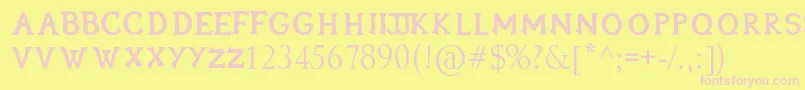 Oblivion Font – Pink Fonts on Yellow Background