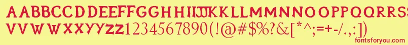 Oblivion Font – Red Fonts on Yellow Background