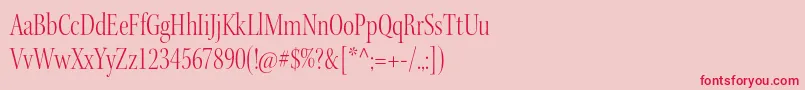 フォントKeplerstdLightcndisp – ピンクの背景に赤い文字