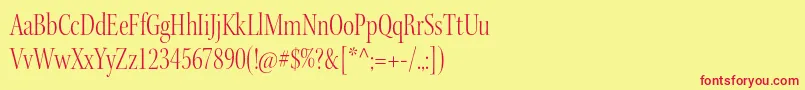 KeplerstdLightcndisp Font – Red Fonts on Yellow Background