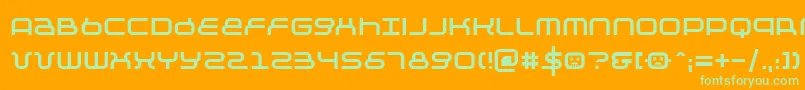 Negtiv12 Font – Green Fonts on Orange Background
