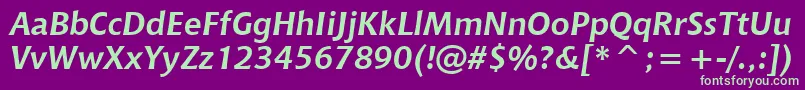 Fonte ChiantiBoldItWin95bt – fontes verdes em um fundo violeta