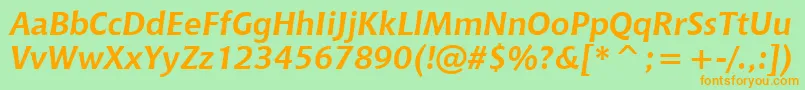 フォントChiantiBoldItWin95bt – オレンジの文字が緑の背景にあります。