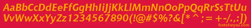 フォントChiantiBoldItWin95bt – 赤い背景にオレンジの文字