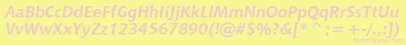ChiantiBoldItWin95bt-Schriftart – Rosa Schriften auf gelbem Hintergrund