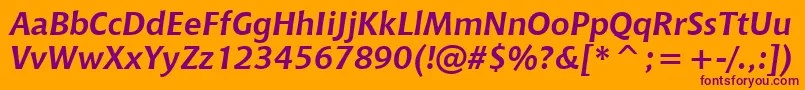 ChiantiBoldItWin95bt-Schriftart – Violette Schriften auf orangefarbenem Hintergrund