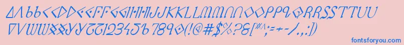 Ppressci Font – Blue Fonts on Pink Background