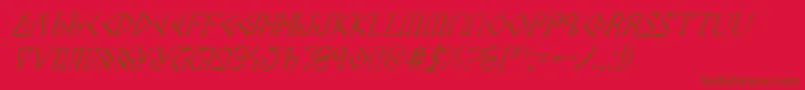 Fonte Ppressci – fontes marrons em um fundo vermelho