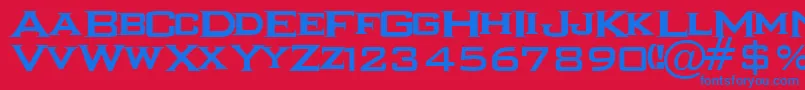 フォントIkarusRegular – 赤い背景に青い文字