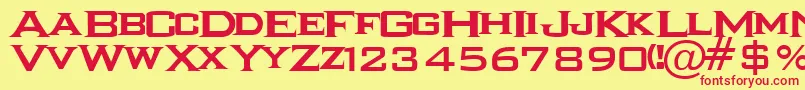 IkarusRegular Font – Red Fonts on Yellow Background