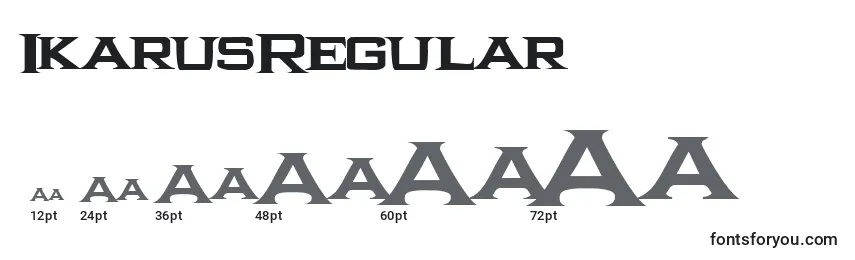 Размеры шрифта IkarusRegular