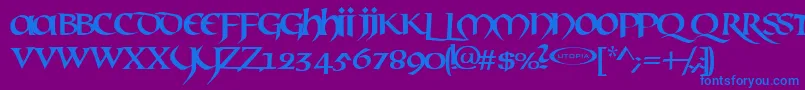 Mael ffy Font – Blue Fonts on Purple Background