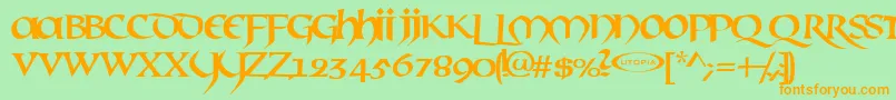 Mael ffy Font – Orange Fonts on Green Background