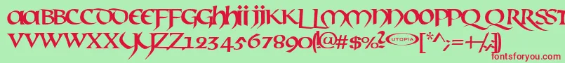 Mael ffy Font – Red Fonts on Green Background