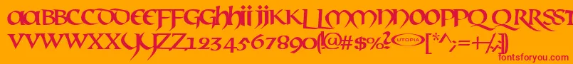 Mael ffy Font – Red Fonts on Orange Background