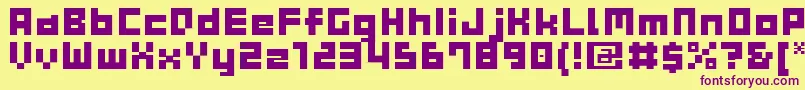 GauFontCubeB Font – Purple Fonts on Yellow Background