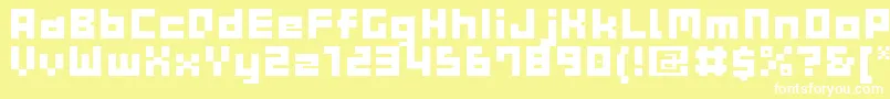 GauFontCubeB Font – White Fonts on Yellow Background