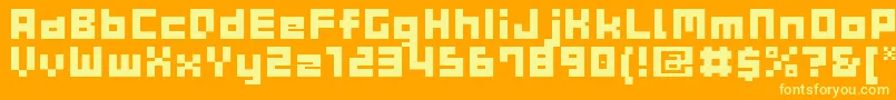 GauFontCubeB Font – Yellow Fonts on Orange Background