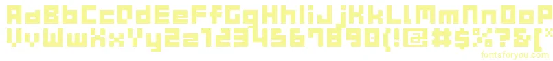 GauFontCubeB-fontti – keltaiset fontit valkoisella taustalla