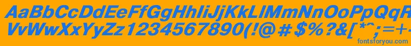 Helvdlbi Font – Blue Fonts on Orange Background