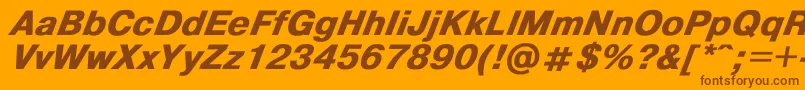 Helvdlbi Font – Brown Fonts on Orange Background