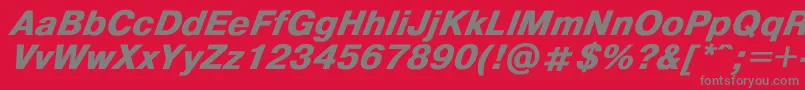 Fonte Helvdlbi – fontes cinzas em um fundo vermelho