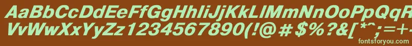 Helvdlbi Font – Green Fonts on Brown Background