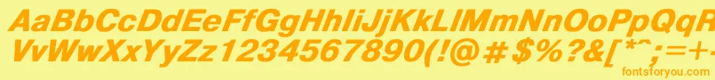 Helvdlbi Font – Orange Fonts on Yellow Background