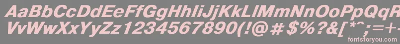 Helvdlbi-Schriftart – Rosa Schriften auf grauem Hintergrund