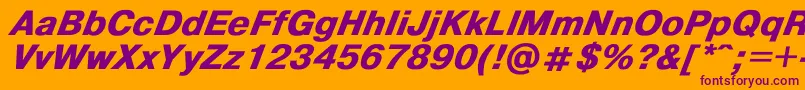 Helvdlbi Font – Purple Fonts on Orange Background