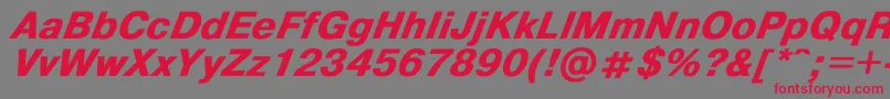 Helvdlbi Font – Red Fonts on Gray Background