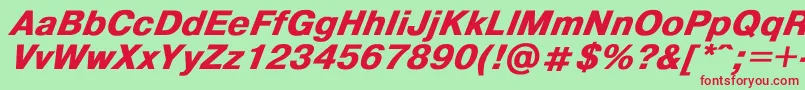 Helvdlbi Font – Red Fonts on Green Background