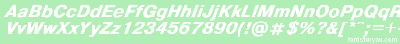 フォントHelvdlbi – 緑の背景に白い文字