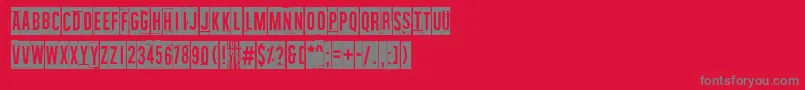 フォントWallowxenon – 赤い背景に灰色の文字