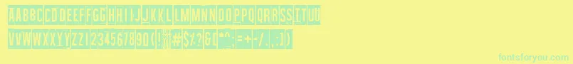 Weitere Informationen zur Wallowxenon-Schriftart Wallowxenon-Schriftart – Grüne Schriften auf gelbem Hintergrund