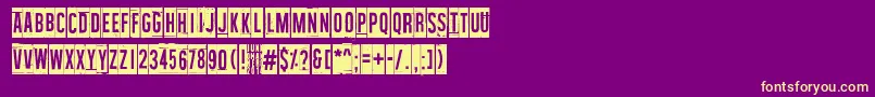 フォントWallowxenon – 紫の背景に黄色のフォント